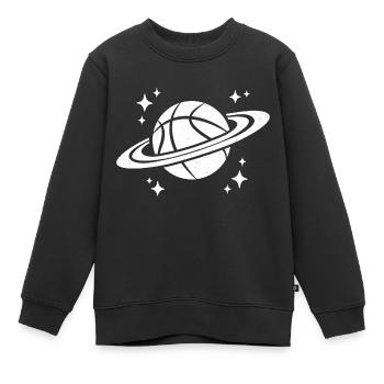 Basketball im Weltall Umlaufbahn Basketballspieler - Kinder Premium Organic Sweatshirt - Schwarz - Vorne - AI Model Kid Female (0cm)