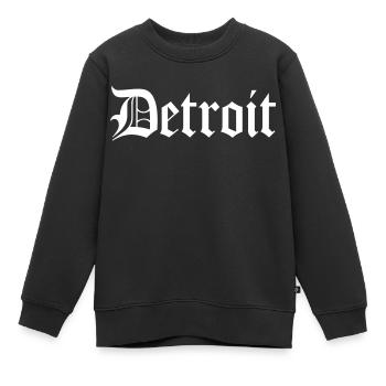 Detroit - Sweat Premium enfant bio - noir - Devant - AI Model Kid Female (0cm)