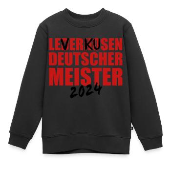 Leverkusen - Deutscher Meister 2024 - Kinder Premium Organic Sweatshirt - Schwarz - Vorne - AI Model Kid Female (0cm)