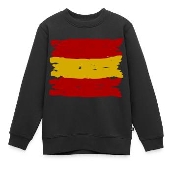 Die spanische Flagge - Kinder Premium Organic Sweatshirt - Schwarz - Vorne - AI Model Kid Female (0cm)