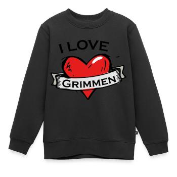 Grimmen - Ich liebe Stadtnamen in Tattoo Stil - Kinder Premium Organic Sweatshirt - Schwarz - Vorne - AI Model Kid Female (0cm)
