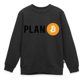 Plan B - Plan Bitcoin - Kinder Premium Organic Sweatshirt - Schwarz - Vorne - AI Model Kid Female (0cm)