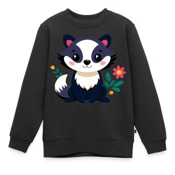 Mignon petit blaireau - Sweat Premium enfant bio - noir - Devant - AI Model Kid Female (0cm)