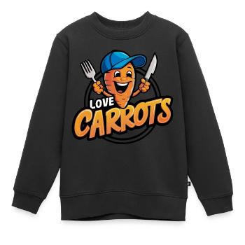 J’adore les carottes, les carottes, les carottes drôles - Sweat Premium enfant bio - noir - Devant - AI Model Kid Female (0cm)