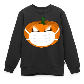 Halloween Kürbis Maske Geschenk - Kinder Premium Organic Sweatshirt - Schwarz - Vorne - AI Model Kid Female (0cm)