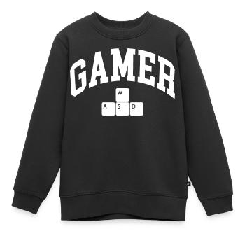 Joueur - Sweat Premium enfant bio - noir - Devant - AI Model Kid Female (0cm)