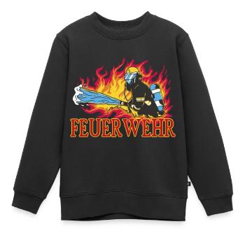 Feuerwehr - Kinder Premium Organic Sweatshirt - Schwarz - Vorne - AI Model Kid Female (0cm)