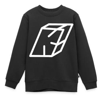 Lettre d’esquisse K - Sweat Premium enfant bio - noir - Devant - AI Model Kid Female (0cm)