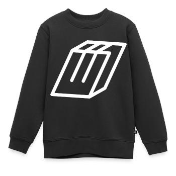 Lettre d’esquisse W - Sweat Premium enfant bio - noir - Devant - AI Model Kid Female (0cm)