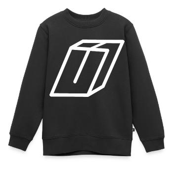 Lettre d’esquisse U - Sweat Premium enfant bio - noir - Devant - AI Model Kid Female (0cm)