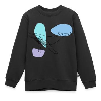 Baleine - baleine à bosse - mammifère marin - cadeau - Sweat Premium enfant bio - noir - Devant - AI Model Kid Female (0cm)