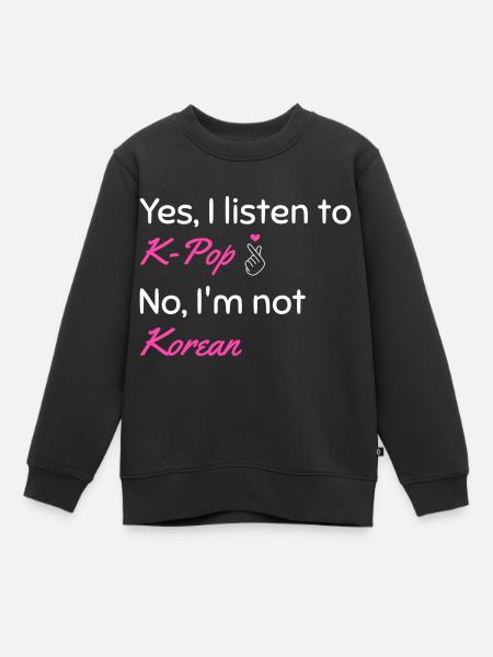 K-Pop koreanisch korea-popmusik Kpop Geschenk - Kinder Premium Organic Sweatshirt - Schwarz