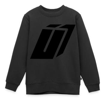 Lettre U abstraite - Sweat Premium enfant bio - noir - Devant - AI Model Kid Female (0cm)