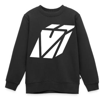Lettre du résumé V - Sweat Premium enfant bio - noir - Devant - AI Model Kid Female (0cm)