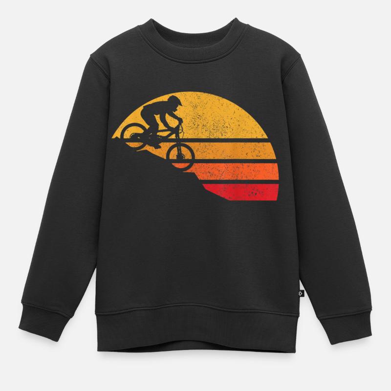 vélo de course cycliste retro design - Sweat Premium enfant bio - noir