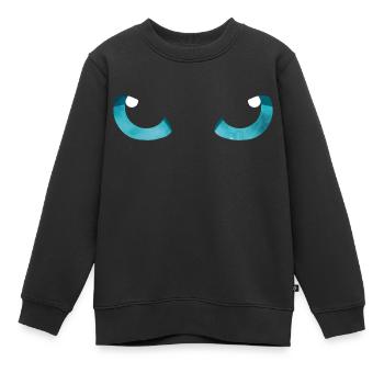 Katzenaugen Blau - Kinder Premium Organic Sweatshirt - Schwarz - Vorne - AI Model Kid Female (0cm)