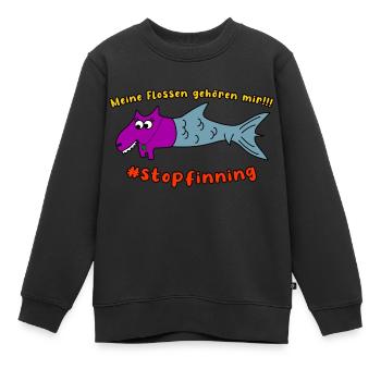 Meine Flossen gehören mir! Stop finning !!! - Kinder Premium Organic Sweatshirt - Schwarz - Vorne - AI Model Kid Female (0cm)