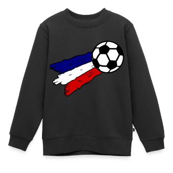 L’équipe de football Français - Sweat Premium enfant bio - noir - Devant - AI Model Kid Female (0cm)