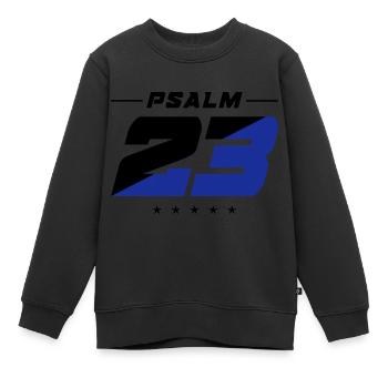 psalm 23 bible verse - Kids Premium Organic Sweatshirt - black - Front - AI Model Kid Female (0cm)