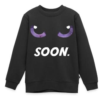Katzenaugen bald lila - Kinder Premium Organic Sweatshirt - Schwarz - Vorne - AI Model Kid Female (0cm)