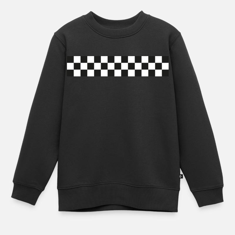 Drapeau à damier - Sweat Premium enfant bio - noir