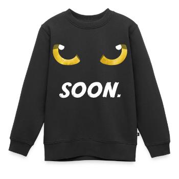 Katzenaugen bald gelb - Kinder Premium Organic Sweatshirt - Schwarz - Vorne - AI Model Kid Female (0cm)