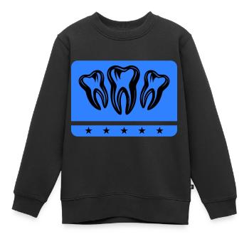 Zahn Dental Zahnarzt Icon - Kinder Premium Organic Sweatshirt - Schwarz - Vorne - AI Model Kid Female (0cm)
