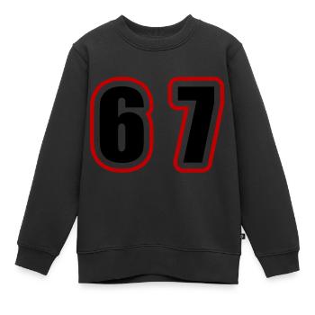 67 Zahl College - Kinder Premium Organic Sweatshirt - Schwarz - Vorne - AI Model Kid Female (0cm)