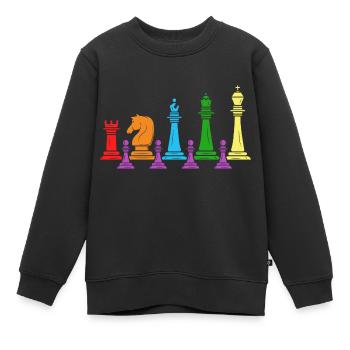 Schach Schachmatt Schachspieler Schachfamilie - Kinder Premium Organic Sweatshirt - Schwarz - Vorne - AI Model Kid Female (0cm)