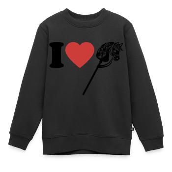 J’aime hobby cheval - Coeur - Hobby - Sweat Premium enfant bio - noir - Devant - AI Model Kid Female (0cm)