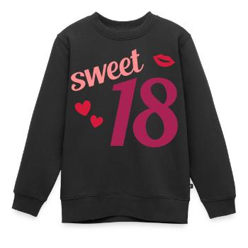 Sweet 18 (Herzen, Lippen) - Kinder Premium Organic Sweatshirt - Schwarz - Vorne - AI Model Kid Female (0cm)