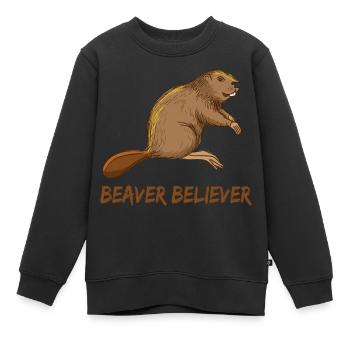 Niedlicher Biber - Kinder Premium Organic Sweatshirt - Schwarz - Vorne - AI Model Kid Female (0cm)