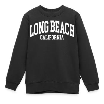 Plage de Long - Sweat Premium enfant bio - noir - Devant - AI Model Kid Female (0cm)