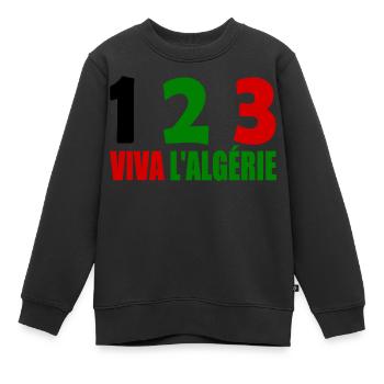 Algerien - Kinder Premium Organic Sweatshirt - Schwarz - Vorne - AI Model Kid Female (0cm)