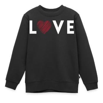 Love coeur - Sweat Premium enfant bio - noir - Devant - AI Model Kid Female (0cm)