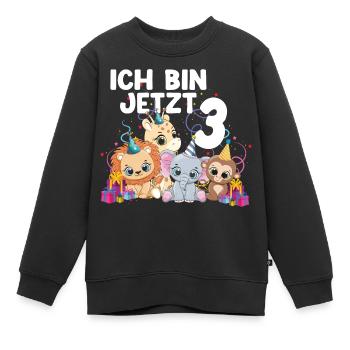 Ich bin jetzt 3 kindergeburtstag Geschenk Idee - Kinder Premium Organic Sweatshirt - Schwarz - Vorne - AI Model Kid Female (0cm)