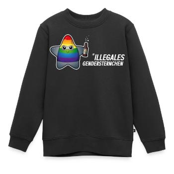 Astérisque de genre illégal ? Trop mignon pour être poursuivi en justice ! - Sweat Premium enfant bio - noir - Devant - AI Model Kid Female (0cm)