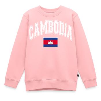 Kambodscha Flagge - Kinder Premium Organic Sweatshirt - Rosa - Vorne - AI Model Kid Female (0cm)