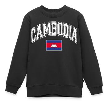 Drapeau du Cambodge - Sweat Premium enfant bio - noir - Devant - AI Model Kid Female (0cm)