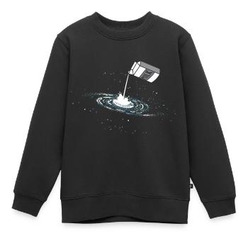 Astronome amoureux de l'espace Galaxy - Sweat Premium enfant bio - noir - Devant - AI Model Kid Female (0cm)
