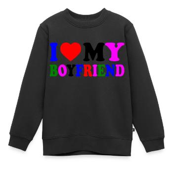 I love my boyfriend - Kinder Premium Organic Sweatshirt - Schwarz - Vorne - AI Model Kid Female (0cm)