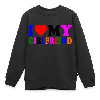 I love my girlfriend - Kinder Premium Organic Sweatshirt - Schwarz - Vorne - AI Model Kid Female (0cm)