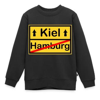 La ville de Kiel - Sweat Premium enfant bio - noir - Devant - AI Model Kid Female (0cm)