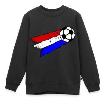Holländer Fußball Fans - Kinder Premium Organic Sweatshirt - Schwarz - Vorne - AI Model Kid Female (0cm)