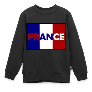 Les autocollants Français - Sweat Premium enfant bio - noir - Devant - AI Model Kid Female (0cm)