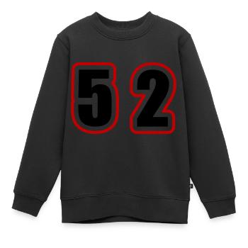 52 Zahl College - Kinder Premium Organic Sweatshirt - Schwarz - Vorne - AI Model Kid Female (0cm)
