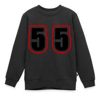 55 Zahl College - Kinder Premium Organic Sweatshirt - Schwarz - Vorne - AI Model Kid Female (0cm)