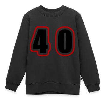 40 Zahl College - Kinder Premium Organic Sweatshirt - Schwarz - Vorne - AI Model Kid Female (0cm)