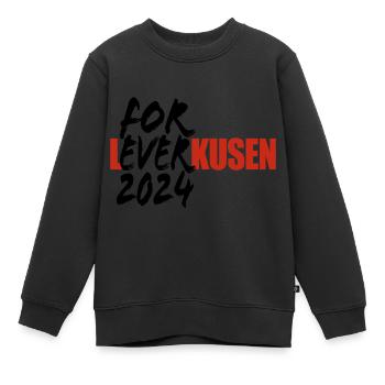 For Ever Leverkusen - J’aime Leverkusen - Dicton - Sweat Premium enfant bio - noir - Devant - AI Model Kid Female (0cm)