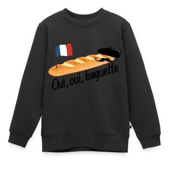 Oui Oui Baguette - Lustiges französisches Essen - Kinder Premium Organic Sweatshirt - Schwarz - Vorne - AI Model Kid Female (0cm)